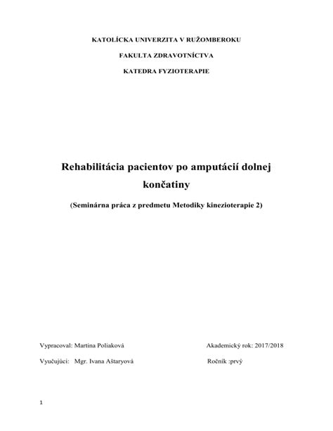Schéma fáz rehabilitácie po amputácii
