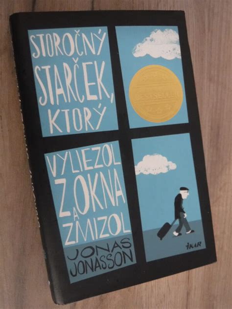 Ilustrácia storočného muža, ktorý vyliezol z okna