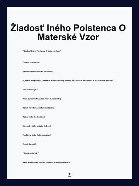 Postup žiadosti o materské