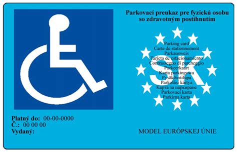 Parkovací preukaz pre osoby so zdravotným postihnutím (model EÚ)