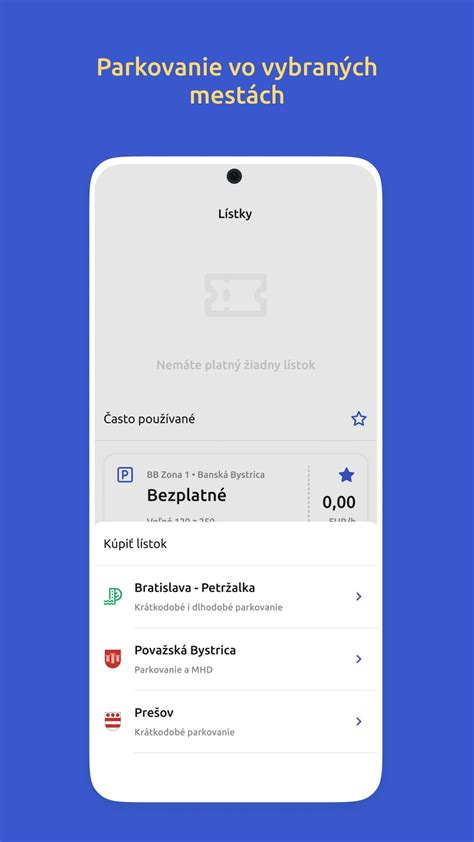 Obrazovka aplikácie URBI Cestovanie vo vrecku