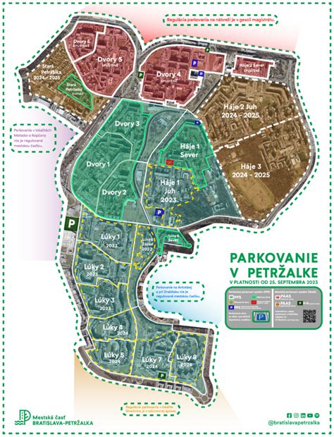 Schéma regulovaných parkovacích zón PAAS v Petržalke