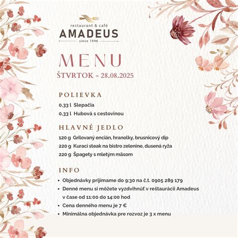Príklad denného menu s jedlami