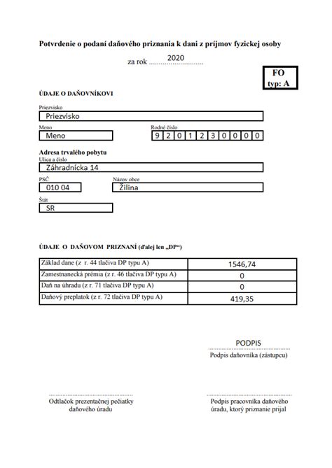 Daňové priznanie a dôchodca