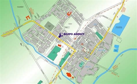 Mapa Topoľčian s vyznačenými pediatrickými ambulanciami