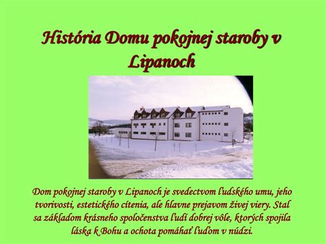 Dom pokojnej staroby Lipany - exteriér