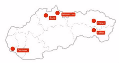 Mapa pobočiek Sociálnej poisťovne na Slovensku