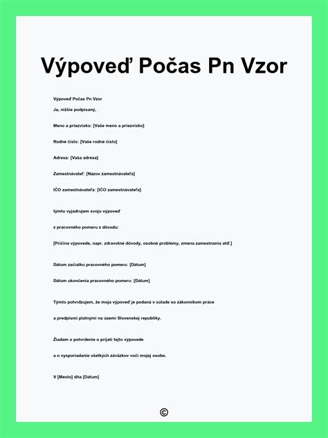 Výpoveď počas PN