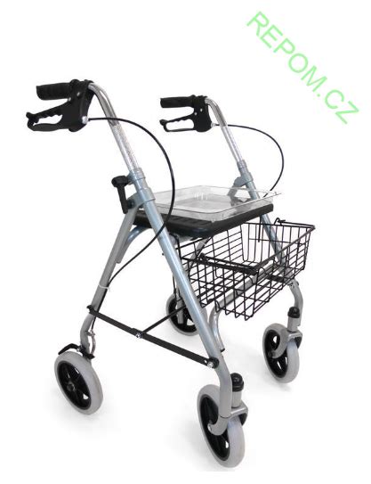 Detailné foto kolieskového chodítka s popisom častí