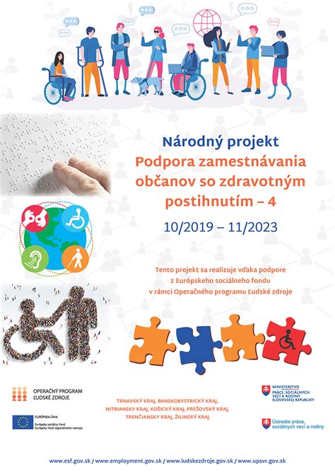 Ikony zobrazujúce podporu zamestnávania zdravotne postihnutých: chránená dielňa, asistent, nižšie odvody