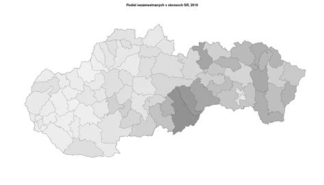 Mapa: Miera nezamestnanosti v regiónoch Slovenska