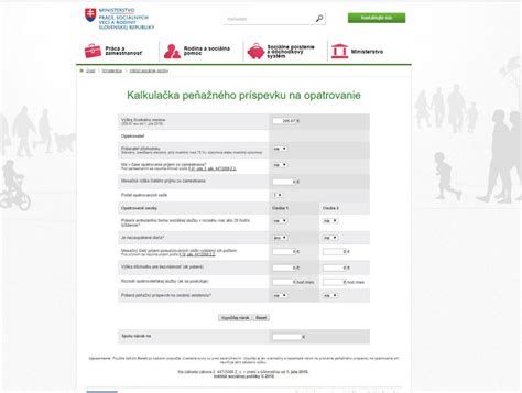 Kalkulačka výšky opatrovateľského príspevku