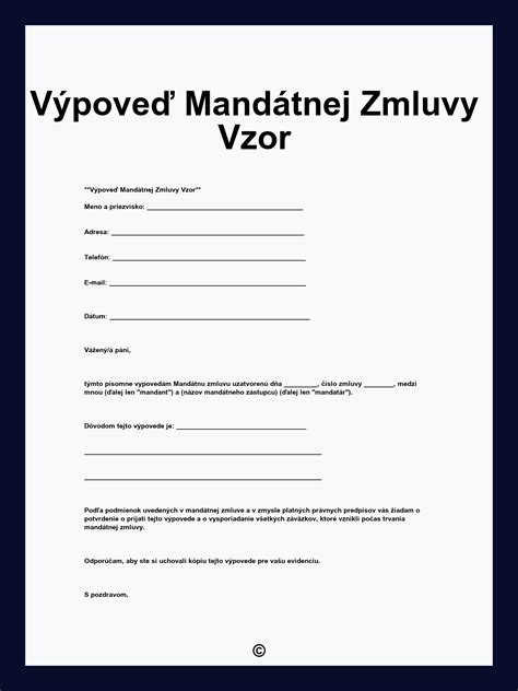 Schéma doručenia výpovede