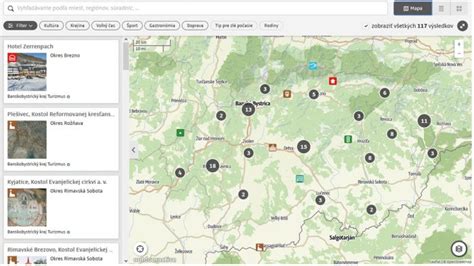 Mapa domovov dôchodcov v Banskobystrickom kraji