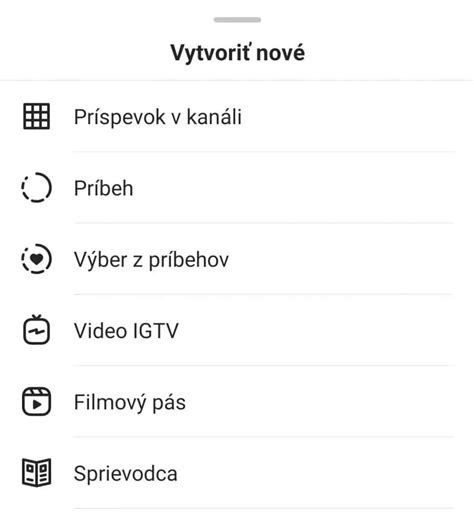 Tlačidlo na pridanie nového príspevku na Instagrame