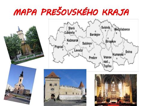 Mapa Prešovského kraja s vyznačenými zariadeniami pre seniorov