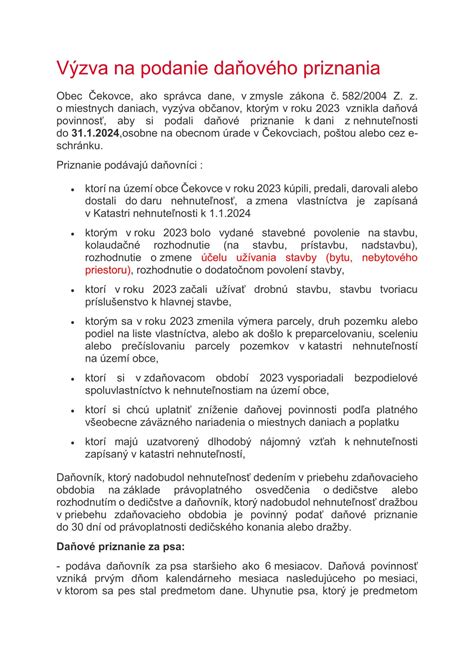Kalendár s vyznačenými termínmi podania daňového priznania