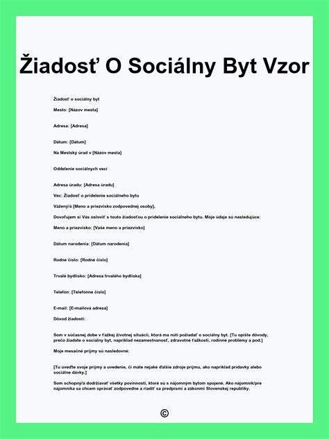 Zjednodušený diagram procesu podávania žiadosti o sociálny byt