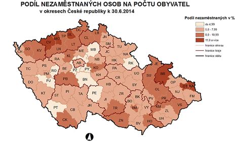 Mapa nezamestnanosti v Európe