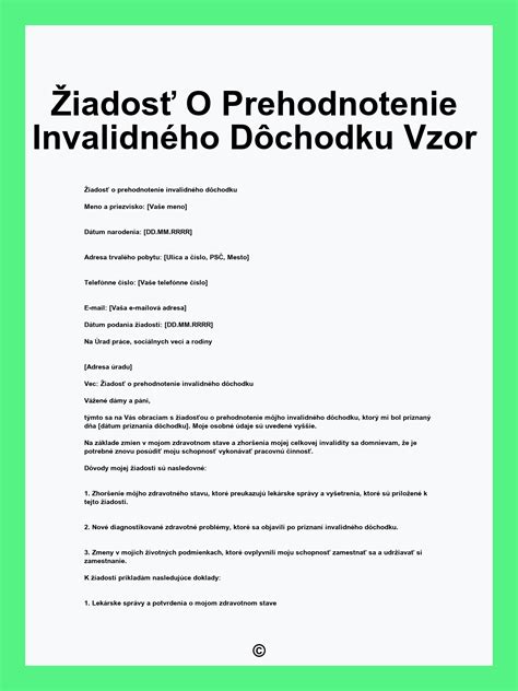 tlačivo žiadosti o invalidný dôchodok