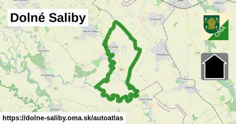 Mapa obcí Horné Saliby a Dolné Saliby