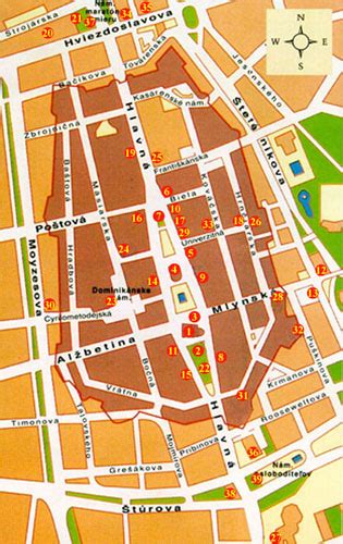 Mapa mesta Košice s vyznačenými oblasťami s ponukou brigád