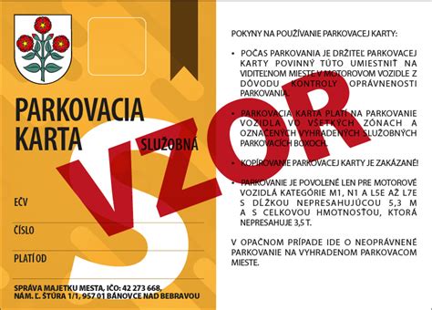 Príklad parkovacej karty ŤZP