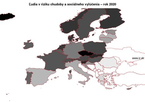 Mapa: Oblasti sociálneho vylúčenia v Európe