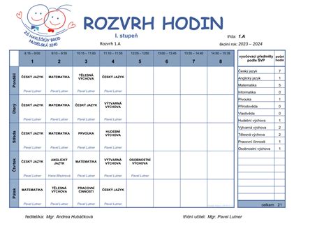 Rozvrh denného programu v resocializačnom centre