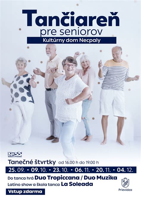 Plagát podujatia Tančiareň pre seniorov