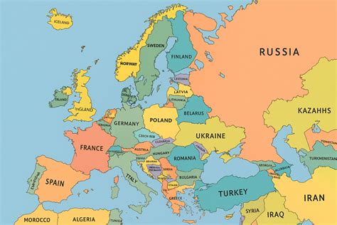 mapa Europy s dochodkovymi pravidlami