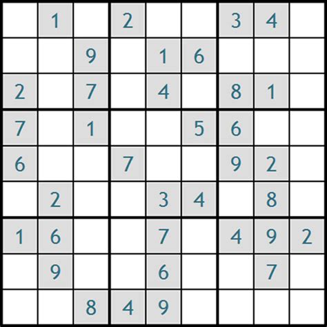 ukážka sudoku s jednoduchou obtiažnosťou