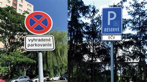 Príklady dopravného značenia pre vyhradené parkovacie miesta