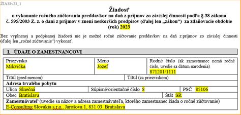 Zoznam dokladov pre ročné zúčtovanie dane