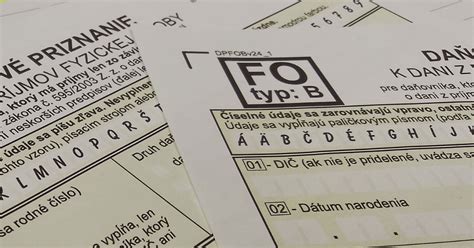 Formuláre daňového priznania typu A a typu B