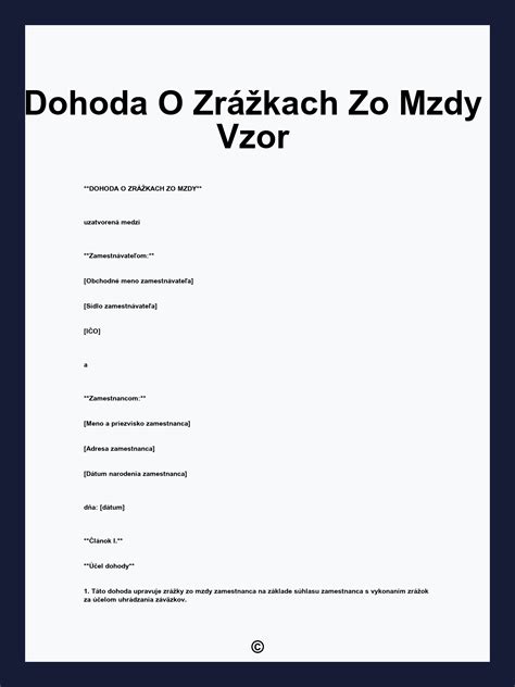 Zrážky zo mzdy - ilustračná schéma