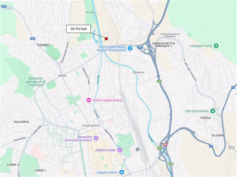 Mapa pracovísk ÚPSVaR Košice