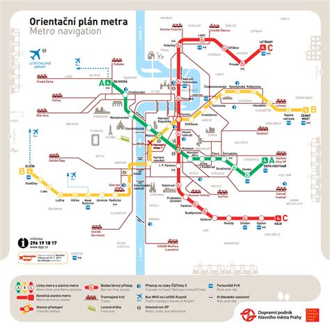 Mapa metra v Prahe s vyznačenými zľavami pre seniorov