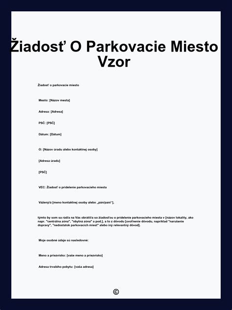 Schéma procesu podania žiadosti o parkovacie miesto