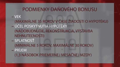 Podmienky daňového bonusu na bývanie