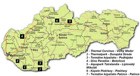 Mapa baní na Slovensku