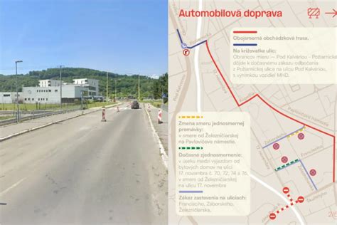 Mapa dopravných obmedzení Bratislava