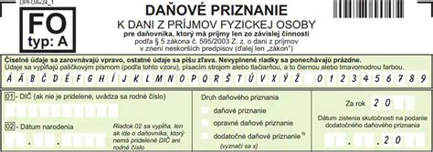 Príklad vyplnenia daňového priznania typu A