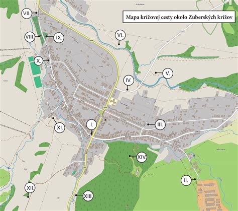 Mapa oblasti Zuberec s vyznačenými turistickými trasami