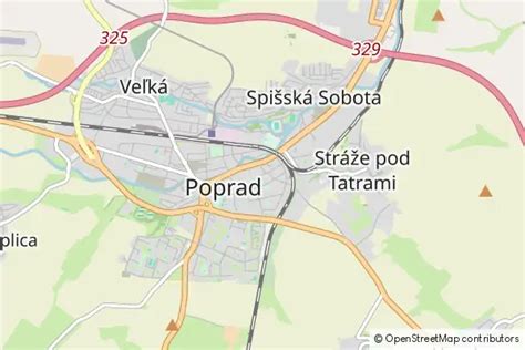 Mapa Popradu so zvýraznenými jedálňami pre seniorov