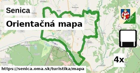 Mapa okresu Senica s vyznačenými domovmi pre seniorov