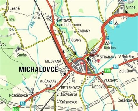 Mapa okresu Michalovce s vyznačením obcí spadajúcich pod jednotlivé pracoviská