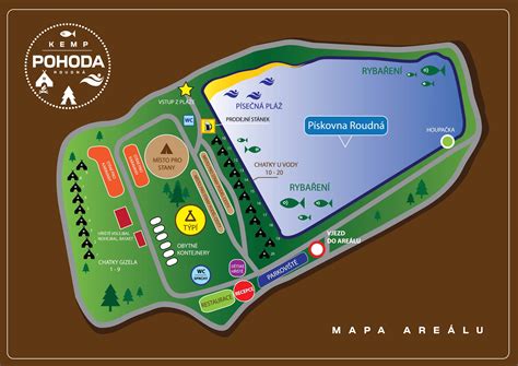 Mapa areálu festivalu Pohoda s vyznačenými vstupmi