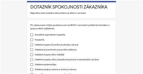 Dotazník spokojnosti