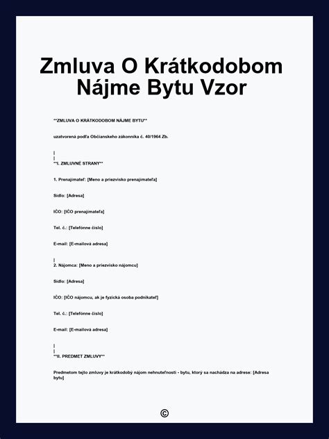 Zmluva o nájme bytu